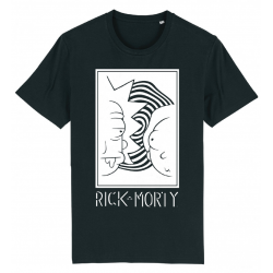 RICK ET MORTY - RICK ET MORTY BLANC ET NOIR - T-SHIRT HOMME (L)