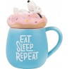 SNOOPY - Eat-Sleep-Repeat - Mug 3D + Couvercle - 500 ml