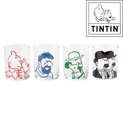 4 Verres de Tintin - Milou,...