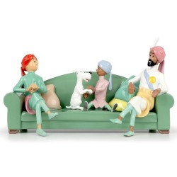 Figurine de collection Tintin et Milou, la scène du divan