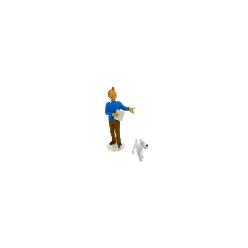 Figurine de collection en résine Tintin et Milou Moulinsart 25cm