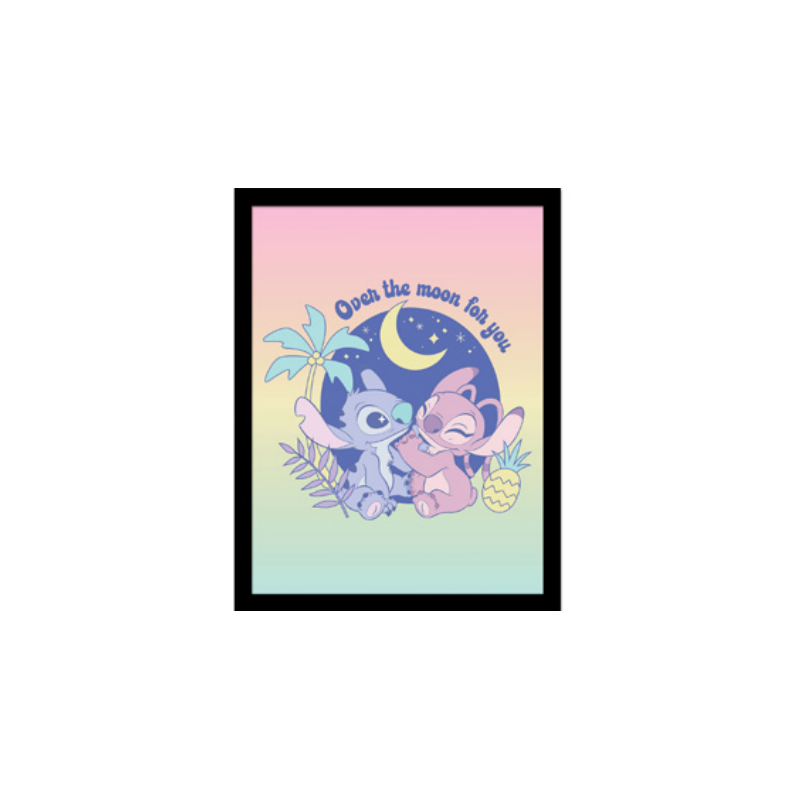 LILO & STITCH - Stitch over the moon - Impression encadrée 30x40cm