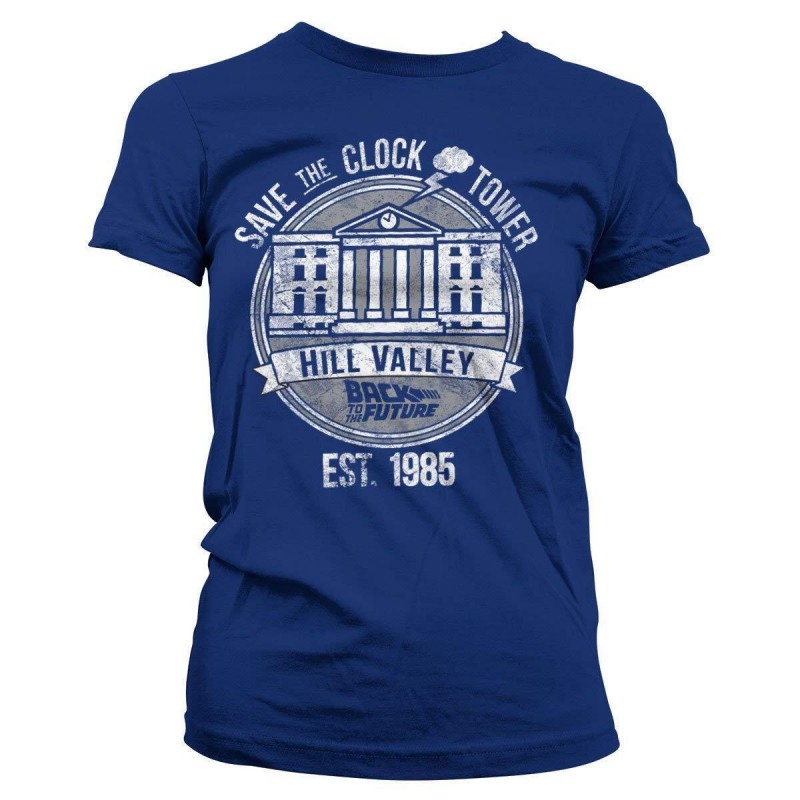 BACK TO THE FUTURE - T-Shirt Save the Clock Tower - Navy  (L)