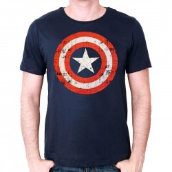 MARVEL - CAPTAIN AMERICA SHIELD LOGO NAVY T-SHIRT - XL