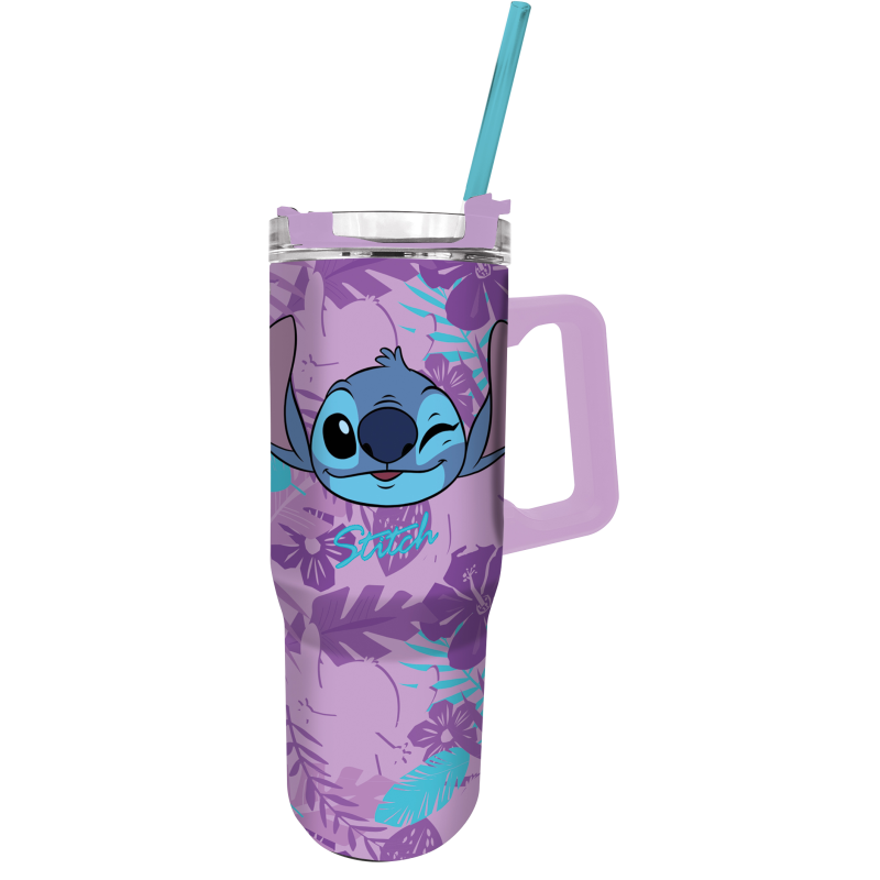 STITCH - Purple Flower - Mug de Voyage XXL - Format 1,16 L