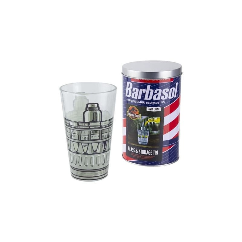 Jurassic Park Barbasol Verre avec Boite Métal 400ml