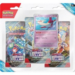 Pokémon JCC - Écarlate et Violet - Pack Blister de 3 Boosters EV07 Couronne Stellaire Latias et Forgelina (1 Booster aléatoire)