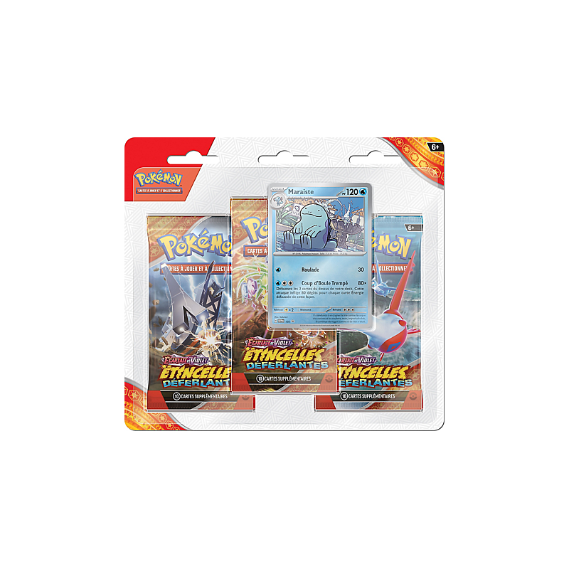 Pokémon - Tripack 3 Boosters - Tripack 3 Boosters - EV08 Ecarlate et Violet - Étincelles Déferlantes : Électhor