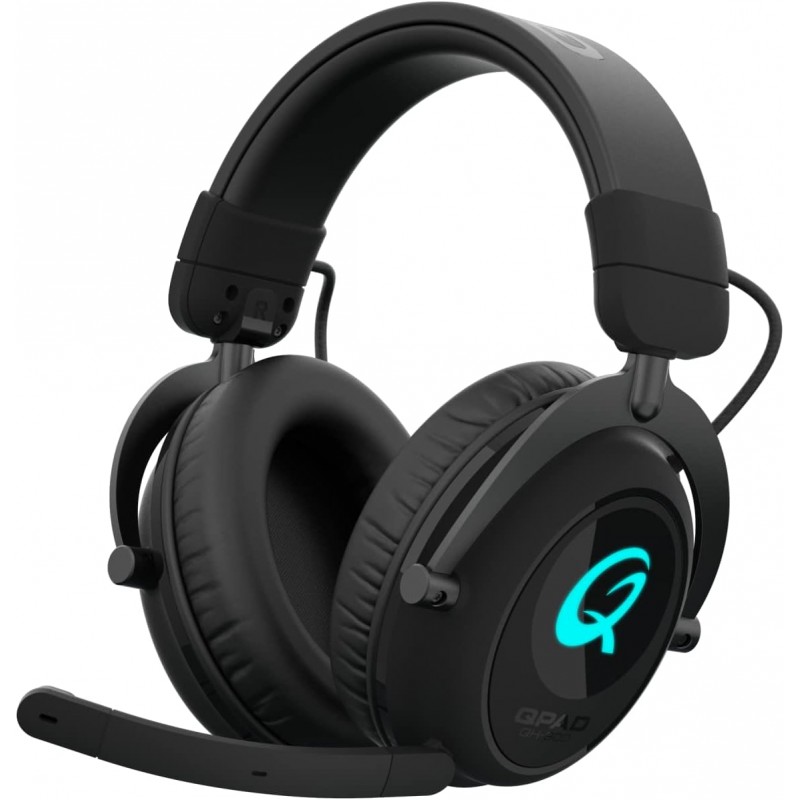 QPAD - QH-900 - Casque de jeu stéréo sans fil Noir pour PC, PS4/PS5, Xbox One, Xbox Series S|X, Nintendo Switch