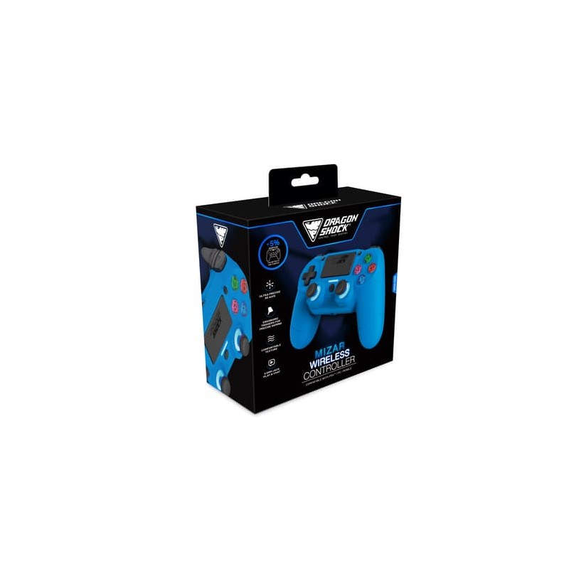 DragonShock - MIZAR BT - Manette sans fil Bleue pour PS4, PC et Mobile