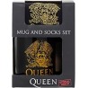 Queen - Coffret cadeau avec tasse 315ml et paire de chaussette EU 41-45 "Queen"