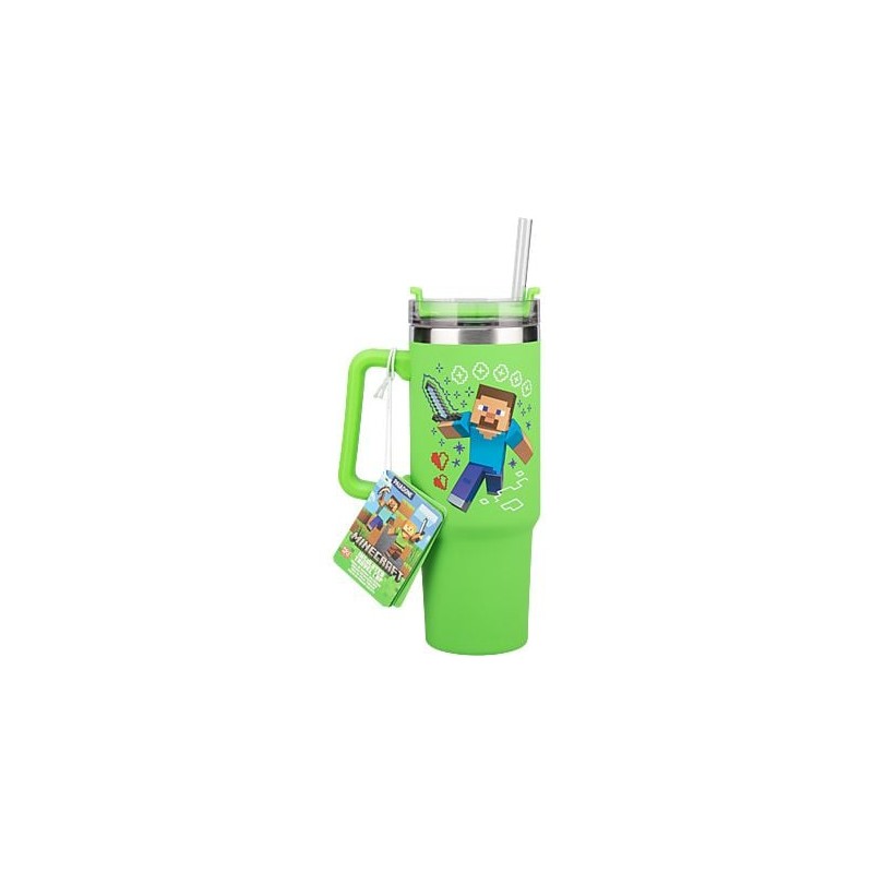 MINECRAFT - Steeve - Mug de Voyage XL 900ml avec paille