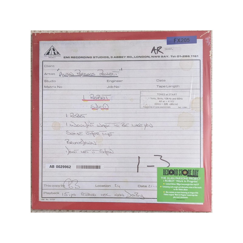 The Alan Parsons Project – I Robot “Work In Progress” RSD