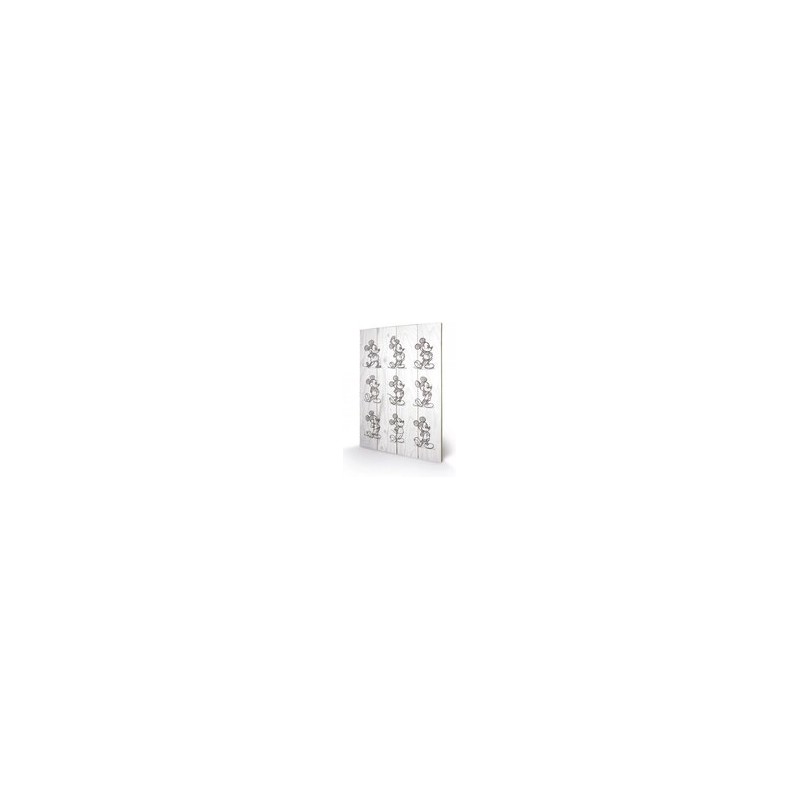 DISNEY - Impression sur bois 40X59 - Mickey Mouse Multi Noir / White
