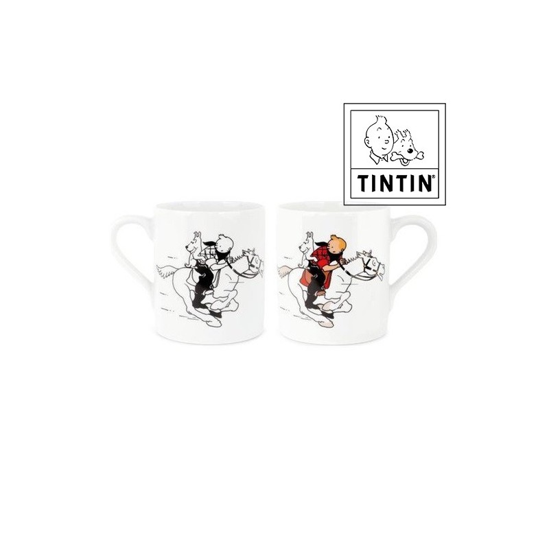Tintin avec Milou sur le cheval - Tasse - Tintin en Amériqu - 250 ML