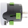 Q2 Power | Qdapter 360 USB World to Europe USB 2.1 A| Adaptateur de Voyage Universel avec Prise de Terre