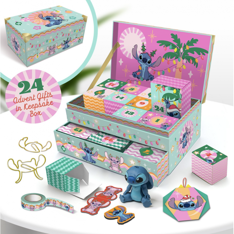 STITCH - Coffret Souvenir - Calendrier de l'Avent 24 boites