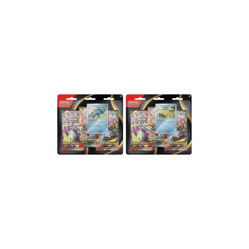 Pokémon JCC - Méga-Évolution - Pack Blister de 3 Boosters ME01 Akwakwak ou Psykokwak (1 Blister aléatoire) - FR