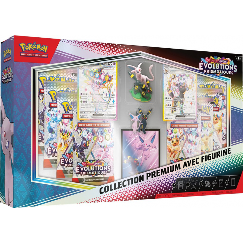 Coffret Pokémon Collection Premium Figurine Mentali et Noctali d’Évolutions Prismatiques