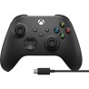 Manette sans fil Xbox Carbon Black + Cable USB-C pour Xbox Series X|S, Xbox One, Windows 10 et Mobile