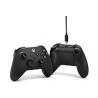 Manette sans fil Xbox Carbon Black + Cable USB-C pour Xbox Series X|S, Xbox One, Windows 10 et Mobile