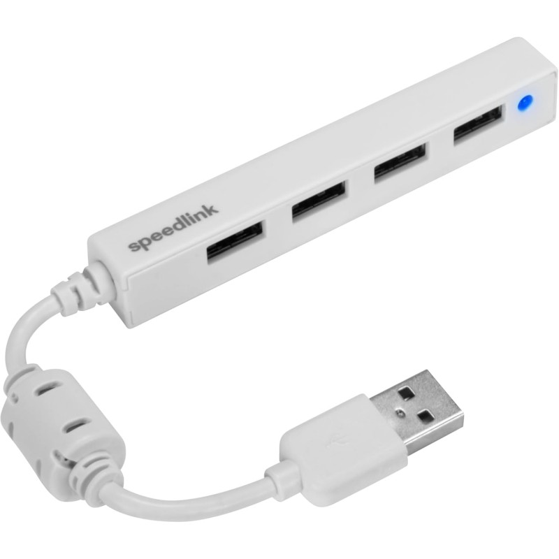Speedlink SNAPPY Slim USB Hub, 4-Port, USB 2.0, Passif, Blanc