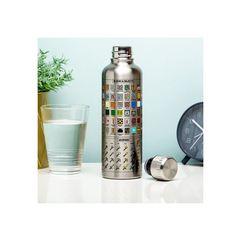 MINECRAFT - Symboles - Bouteille d'Eau en Métal avec Anse - 500ml