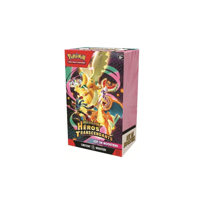 Pokémon JCC : Lot de 6 boosters Méga-Évolution - ME2.5 Héros Transcendants - FR
