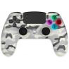 Freaks and Geeks Manette sans fil Camo Blanc pour PS4 - LED - Prise 3.5 mm (Compatible avec PS3 - PC - Android)