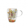 Verre avec fleurs sechées Princesses Disney
