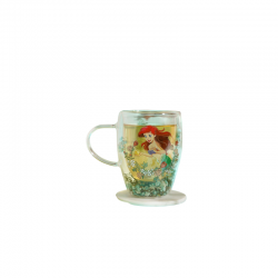 Verre avec fleurs sechées Ariel La petite sirène Disney