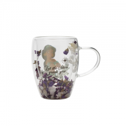 Verre avec fleurs sechées Jasmine Disney