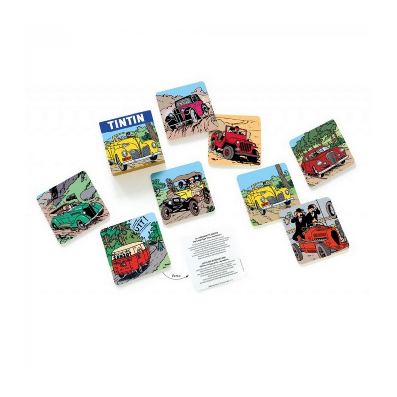 Sous-verres Tintin - collection de voitures - 8 pièces - 10x10cm