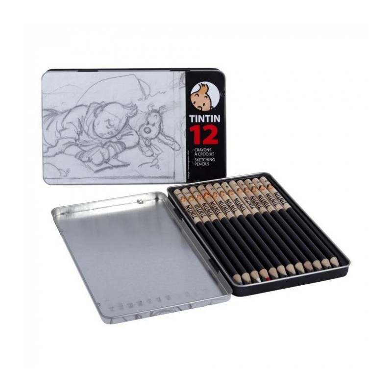 Boîte de 12 crayons à croquis HB Tintin "Tintin au Tibet" 2026