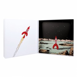 Horloge murale décorative Tintin - Objectif Lune - Acier Argenté Ø35cm
