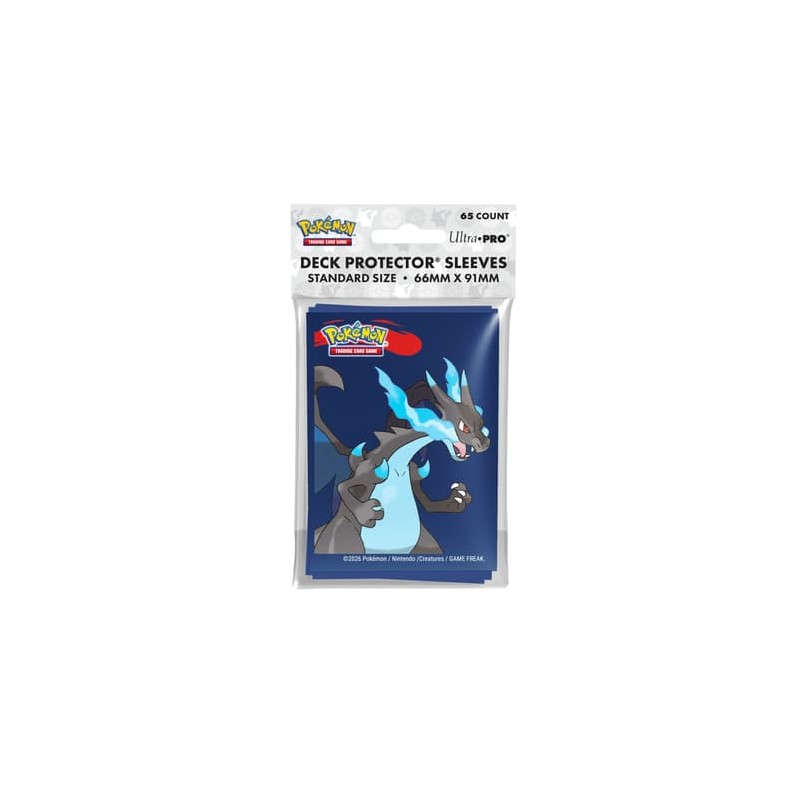 Ultra Pro - Pokémon JCC - Pochettes de protection de deck Méga-Dracaufeu X 65 pcs (66 x 91 mm)