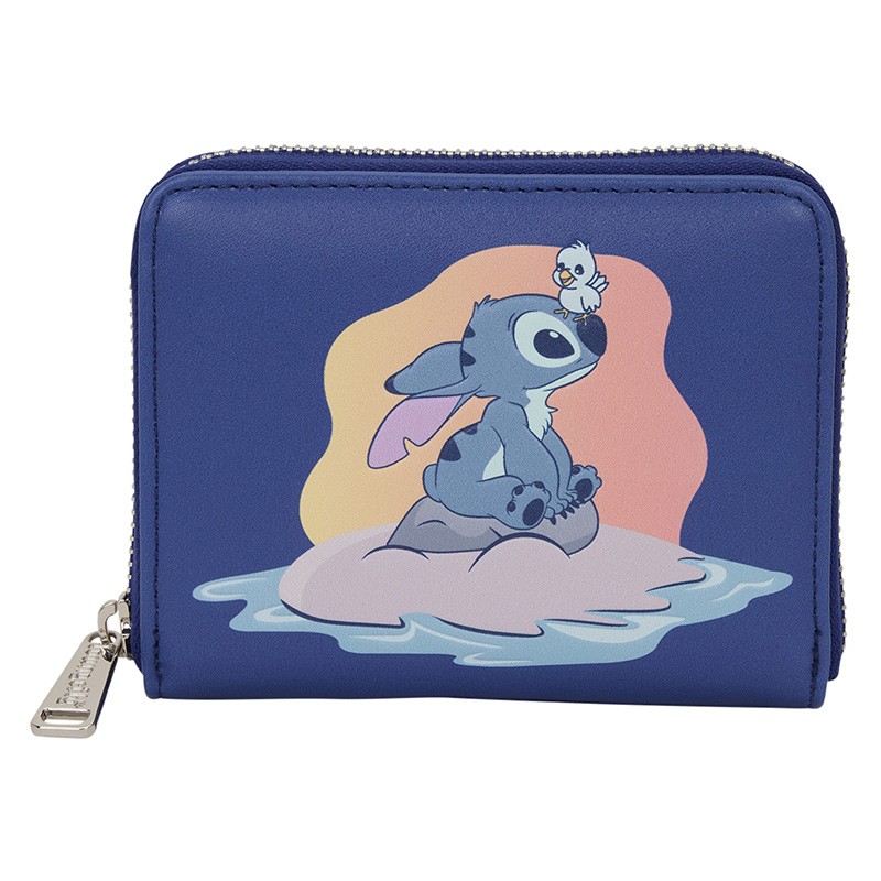 Disney Loungefly Portefeuille Lilo And Stitch Minimal Sitting On Rock With Bird