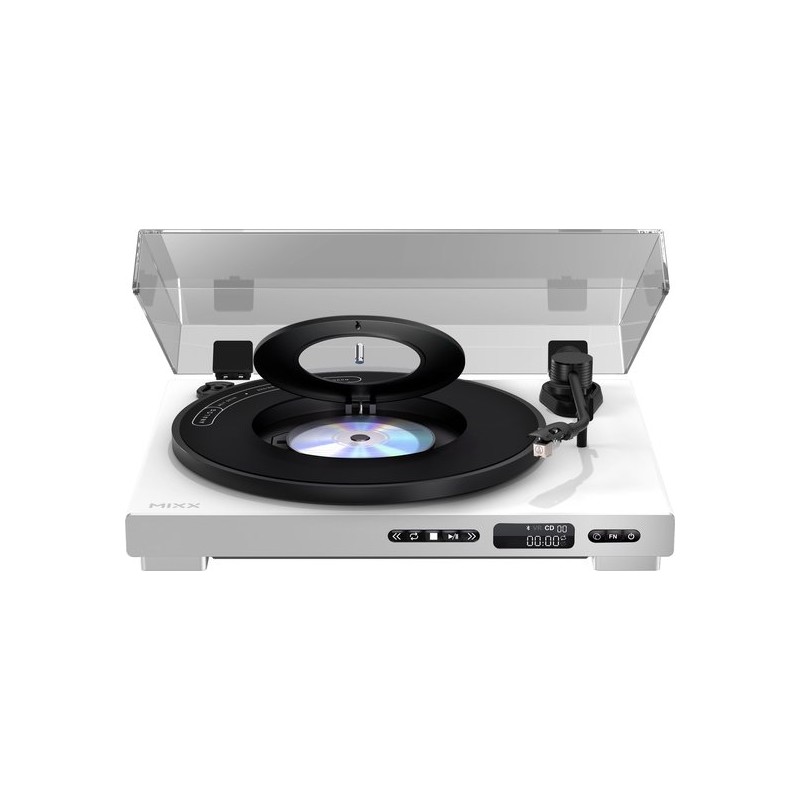 Mixx Analog Plus - Platine Disques Entièrement Automatique - avec Lecteur CD Intégré - Withe