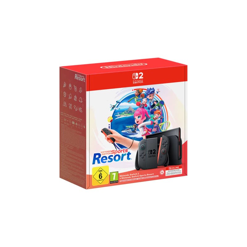 Pack Console Nintendo Switch 2 - Modèle 2026 avec batterie amovible + le jeu Switch Sports Resort (Code-in-a-box)