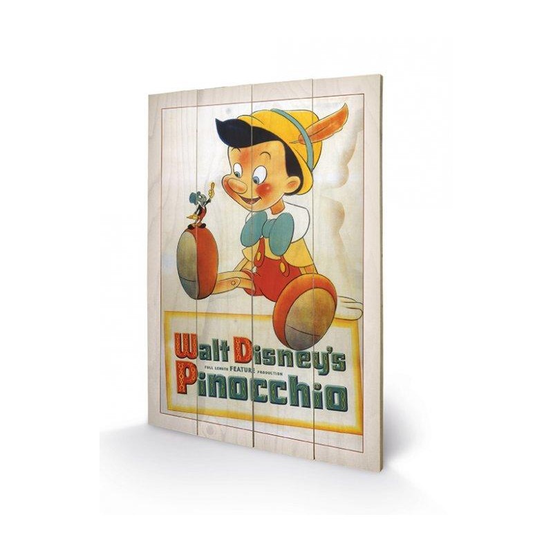 DISNEY - PINOCCHIO CONSCIENCE - IMPRESSION SUR BOIS 40X59CM